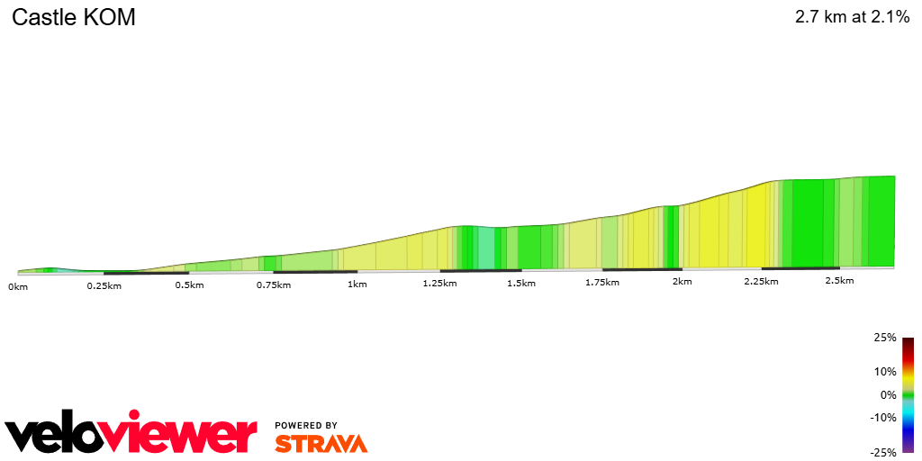 2D Elevation profile image for Castle KOM