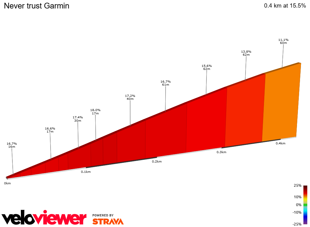 2D Elevation profile image for Never trust Garmin