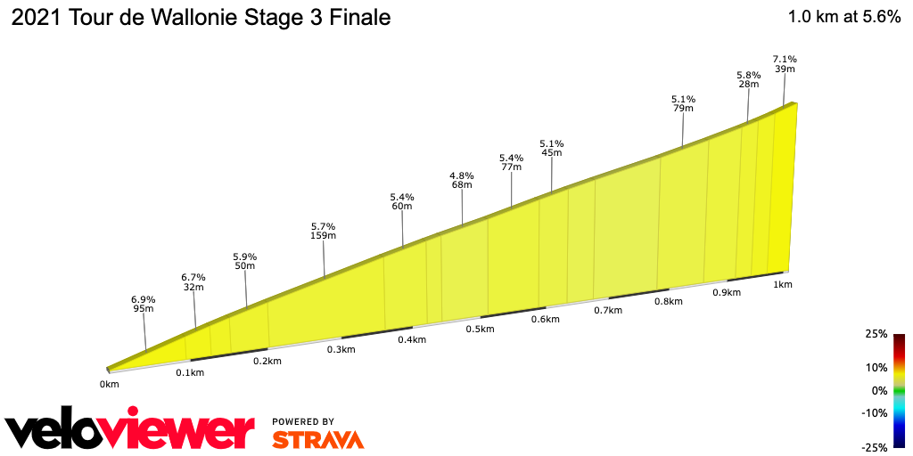 2D Elevation profile image for 2021 Tour de Wallonie Stage 3 Finale