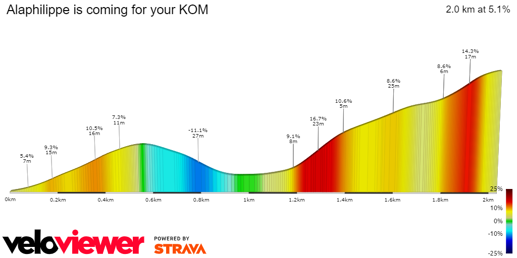 2D Elevation profile image for Alaphilippe is coming for your KOM