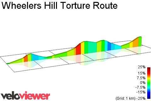 2D Elevation profile image for Wheelers Hill Torture Route