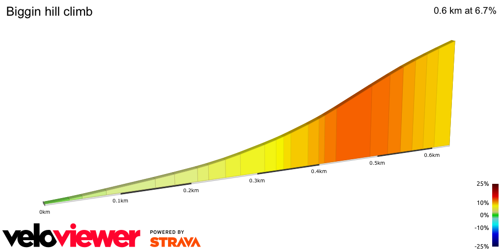 2D Elevation profile image for Biggin hill climb