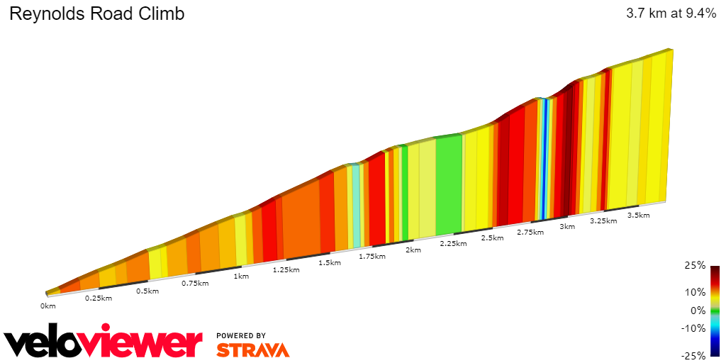 2D Elevation profile image for Reynolds Road Climb