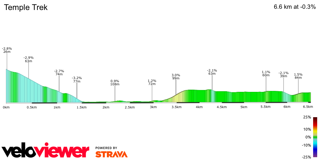 2D Elevation profile image for Temple Trek