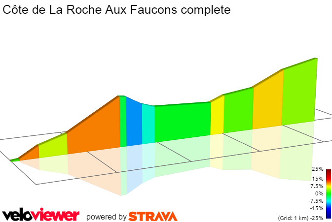 2D Elevation profile image for Côte de La Roche Aux Faucons complete