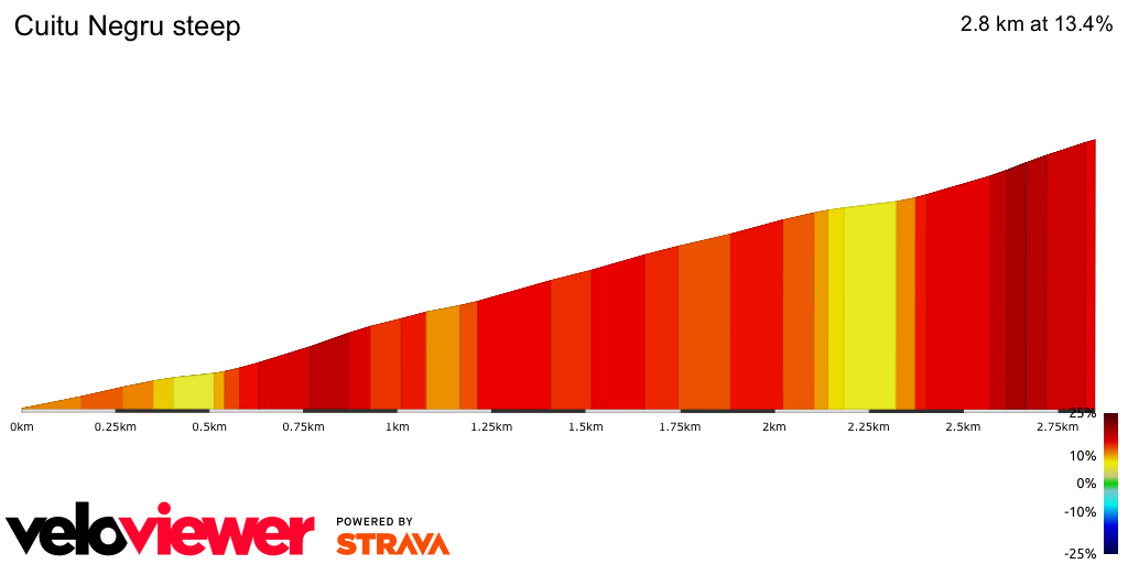 2D Elevation profile image for Cuitu Negru steep
