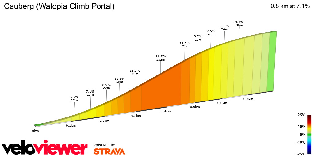 2D Elevation profile image for Cauberg (Watopia Climb Portal)