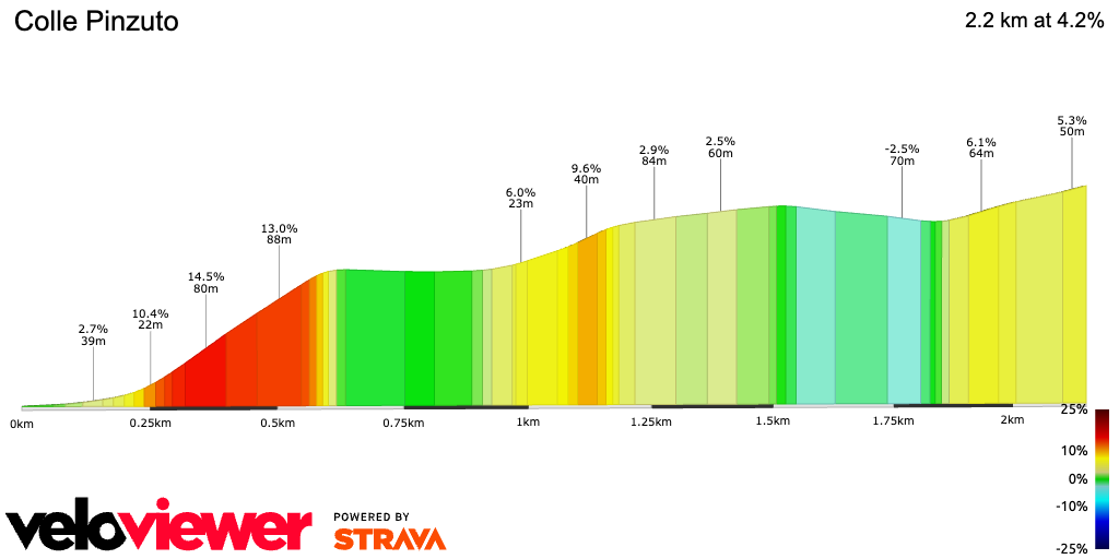 2D Elevation profile image for Colle Pinzuto