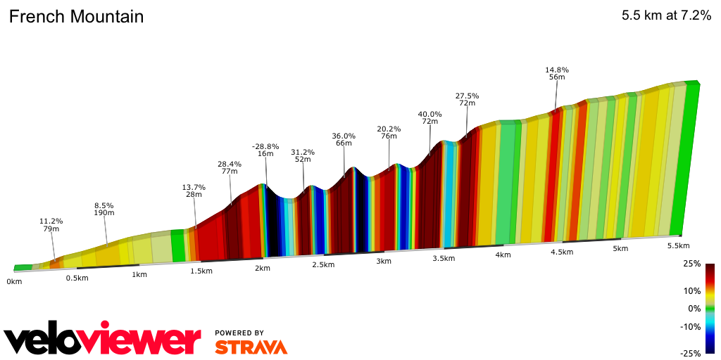 2D Elevation profile image for French Mountain