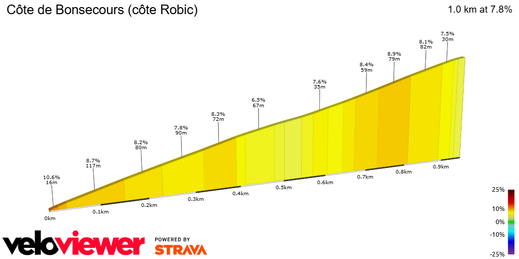 2D Elevation profile image for Côte de Bonsecours (côte Robic)