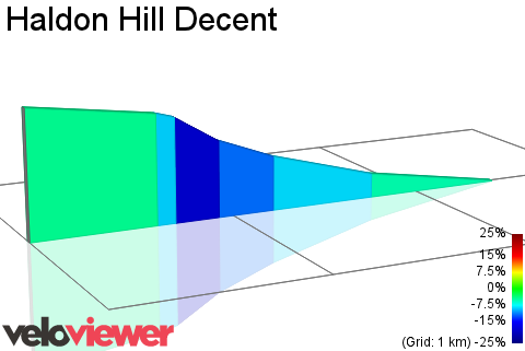 2D Elevation profile image for Haldon Hill Decent
