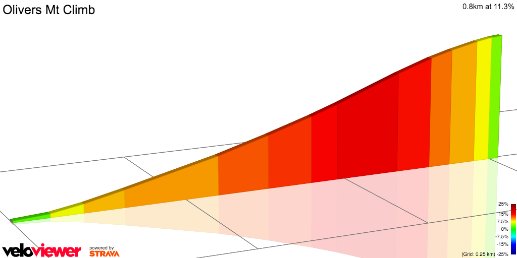 2D Elevation profile image for Olivers Mt Climb