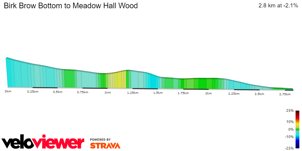 2D Elevation profile image for Birk Brow Bottom to Meadow Hall Wood