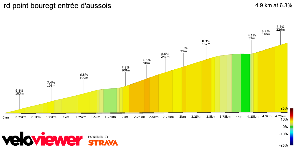 2D Elevation profile image for rd point bouregt entrée d'aussois
