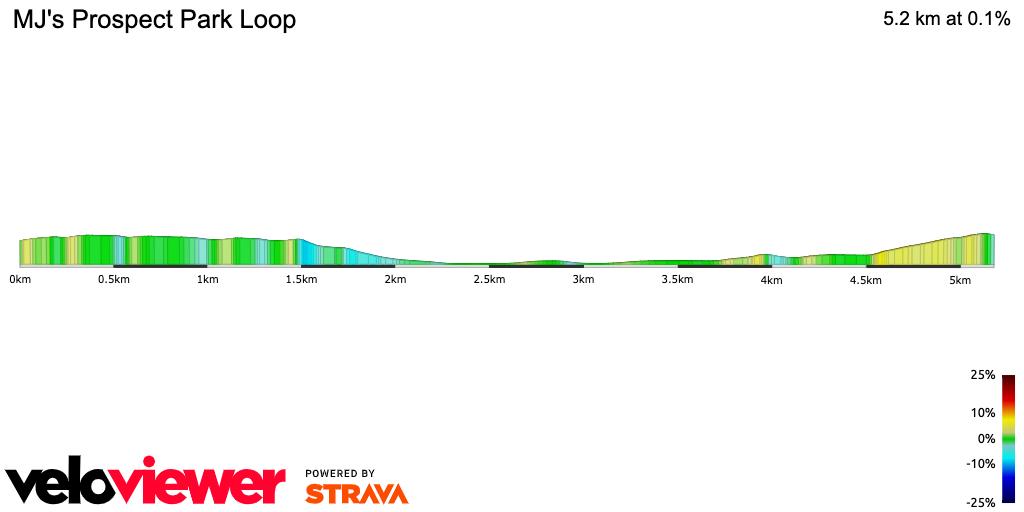 2D Elevation profile image for MJ's Prospect Park Loop