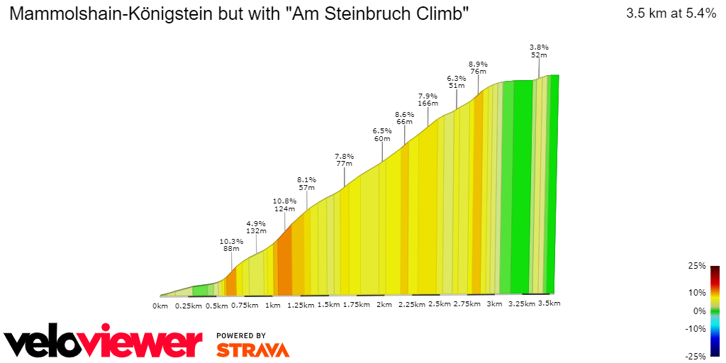 2D Elevation profile image for Mammolshain-Königstein but with Am Steinbruch Climb
