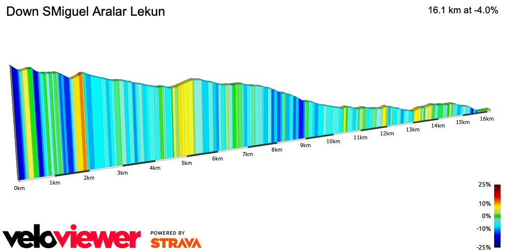 2D Elevation profile image for Down SMiguel Aralar Lekun