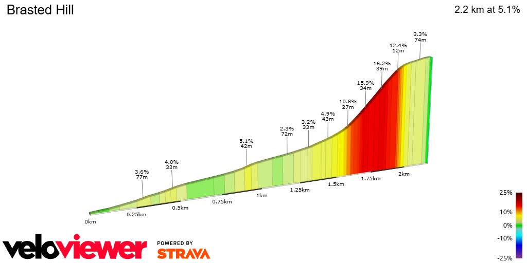 2D Elevation profile image for Brasted Hill