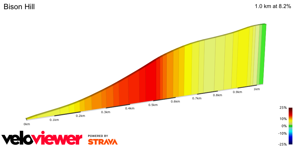 2D Elevation profile image for Bison Hill
