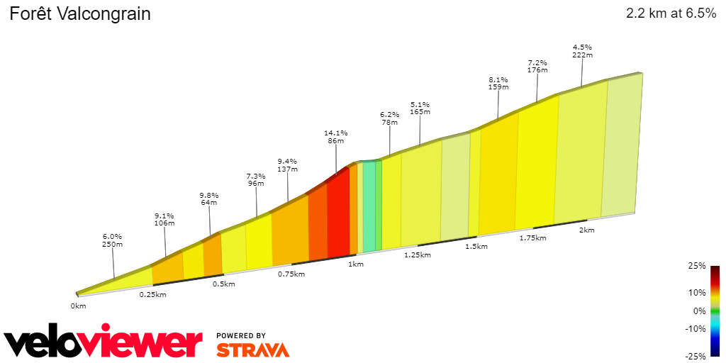 2D Elevation profile image for Forêt Valcongrain