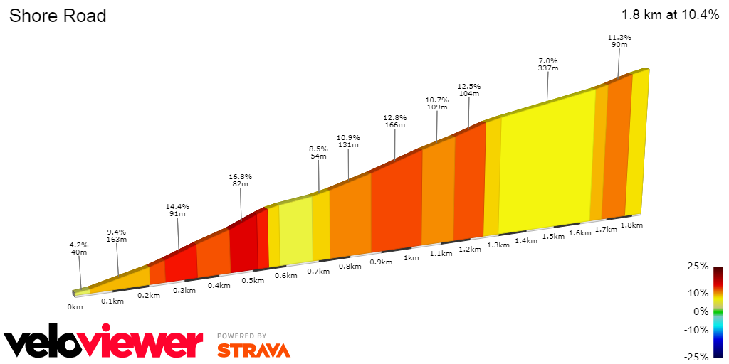 2D Elevation profile image for Shore Road