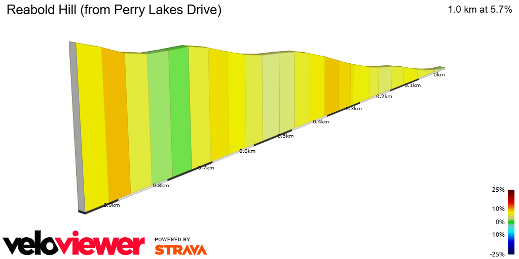 2D Elevation profile image for Reabold Hill (from Perry Lakes Drive)