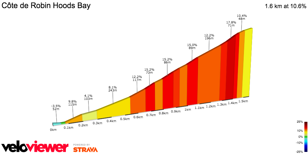 2D Elevation profile image for Côte de Robin Hoods Bay