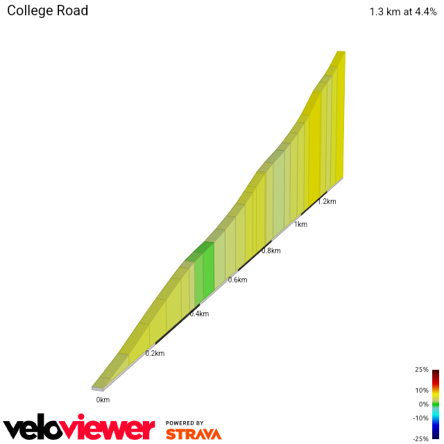 2D Elevation profile image for College Road
