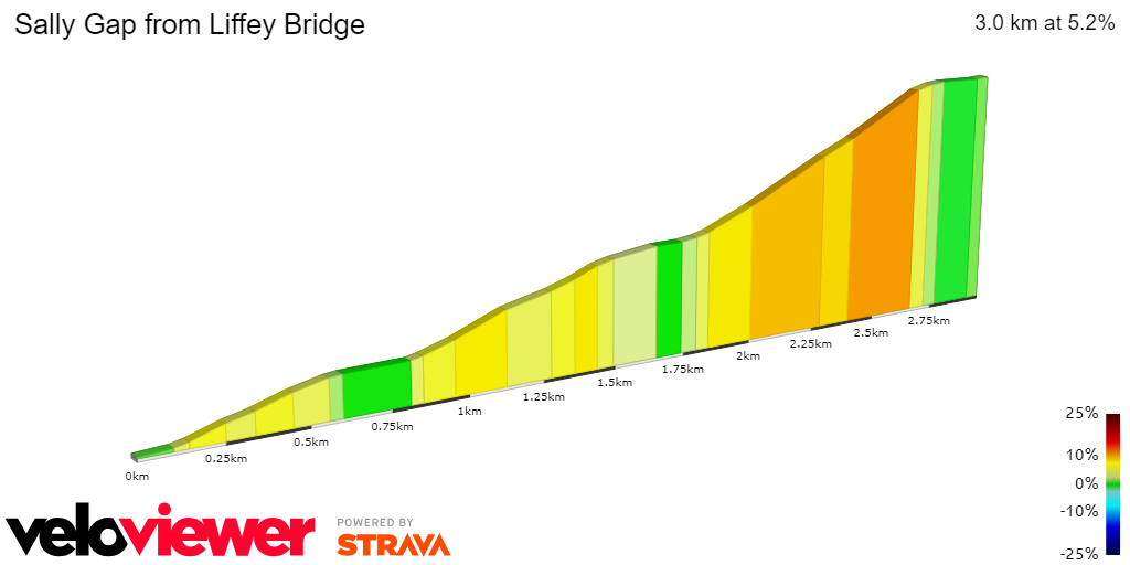 2D Elevation profile image for Sally Gap from Liffey Bridge