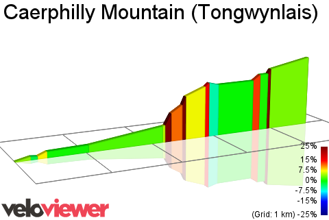 2D Elevation profile image for Caerphilly Mountain (Tongwynlais)