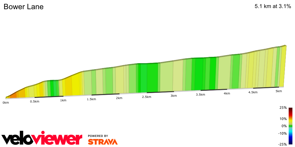 2D Elevation profile image for Bower Lane