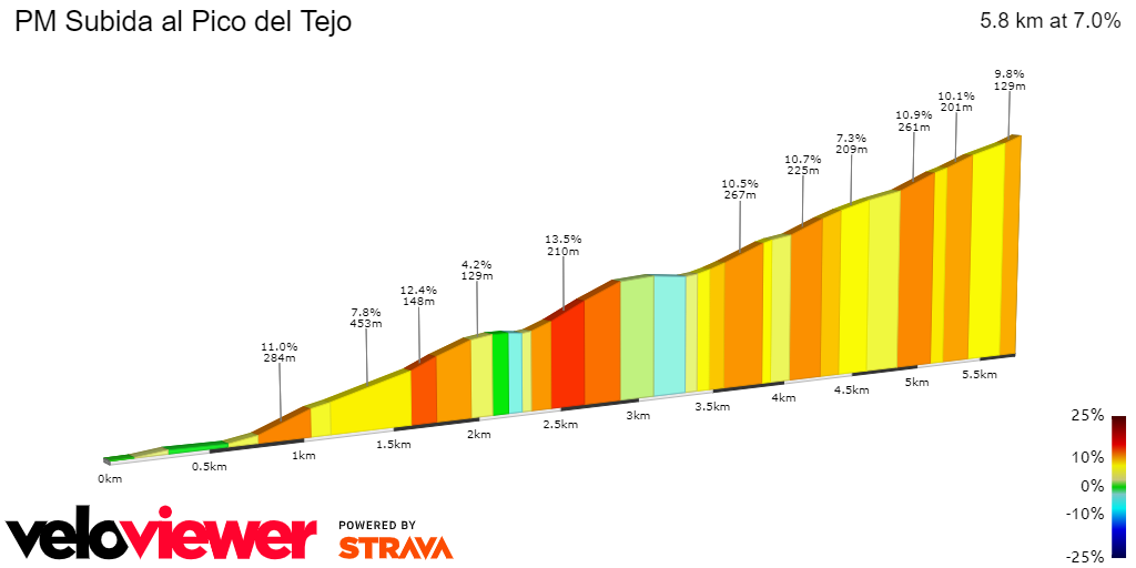 2D Elevation profile image for PM Subida al Pico del Tejo