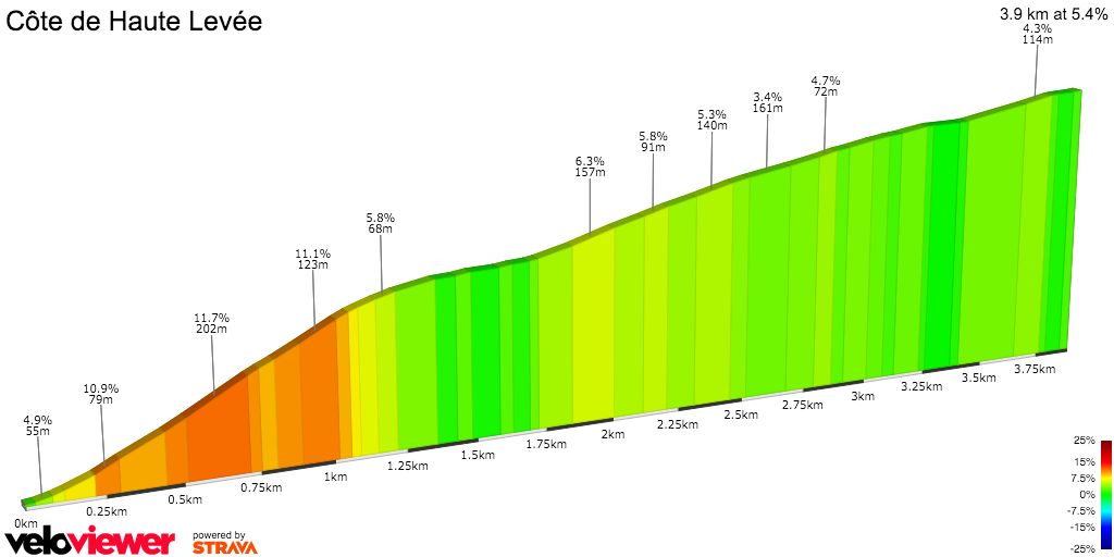 2D Elevation profile image for Côte de Haute Levée