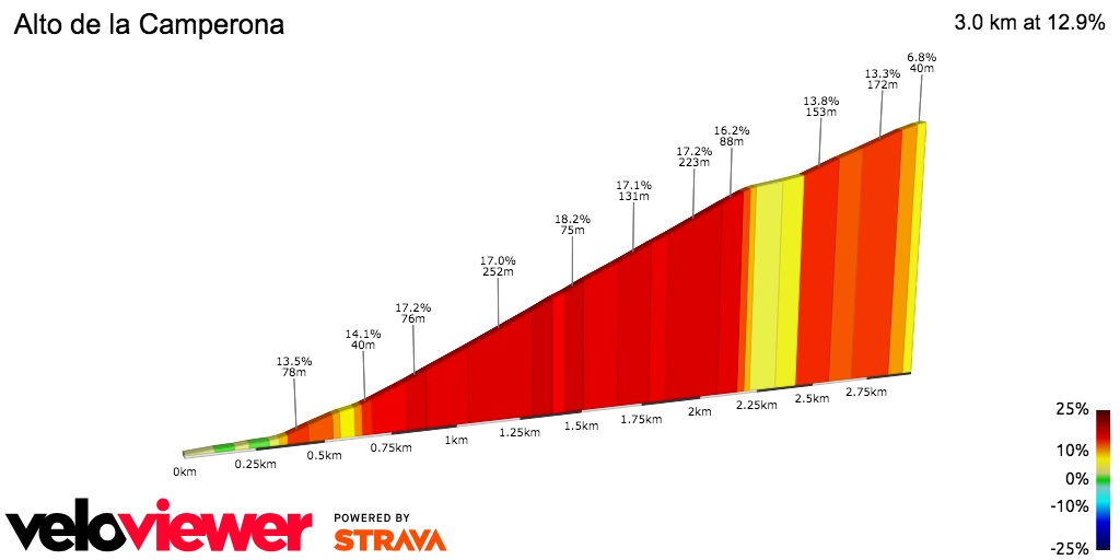 2D Elevation profile image for Alto de la Camperona