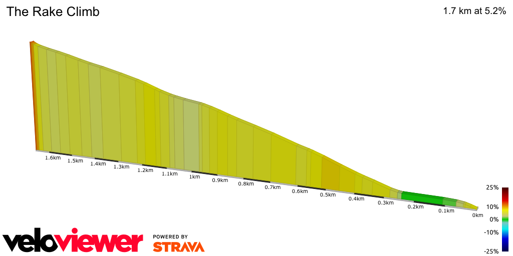 2D Elevation profile image for The Rake Climb