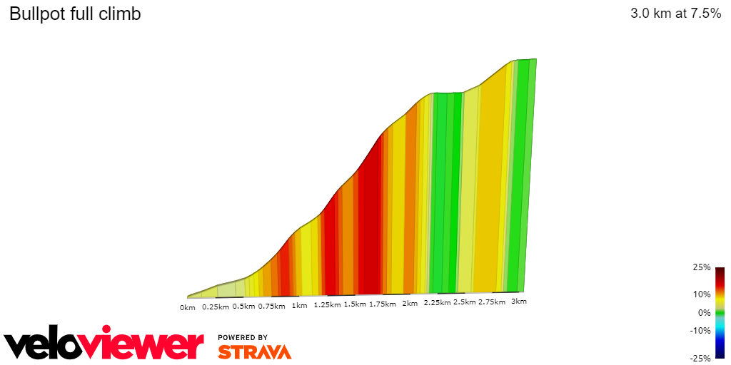 2D Elevation profile image for Bullpot full climb 