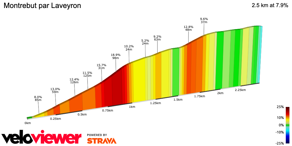 2D Elevation profile image for Montrebut par Laveyron