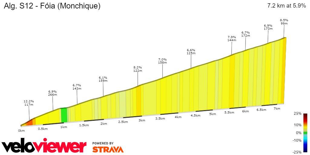 2D Elevation profile image for Alg. S12 - Fóia (Monchique)