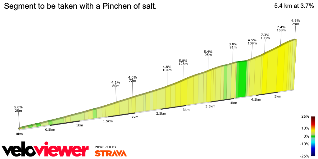 2D Elevation profile image for Segment to be taken with a Pinchen of salt.