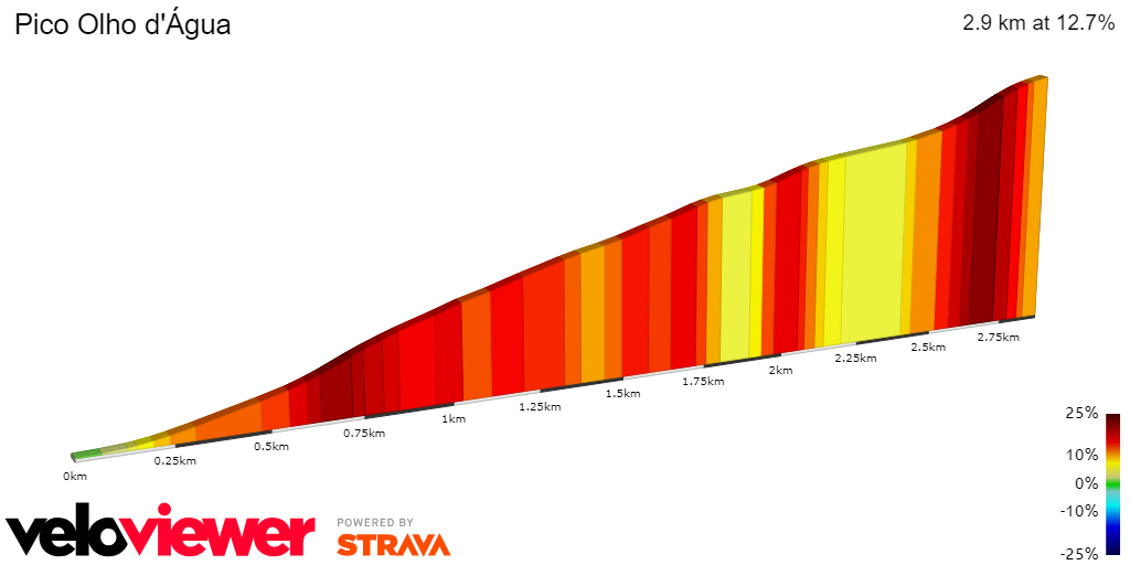 2D Elevation profile image for Pico Olho d'Água