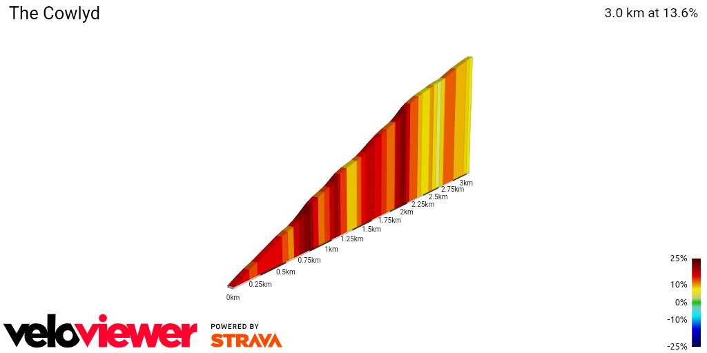 2D Elevation profile image for The Cowlyd