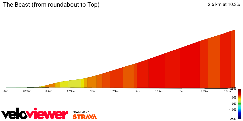 2D Elevation profile image for The Beast (from roundabout to Top)