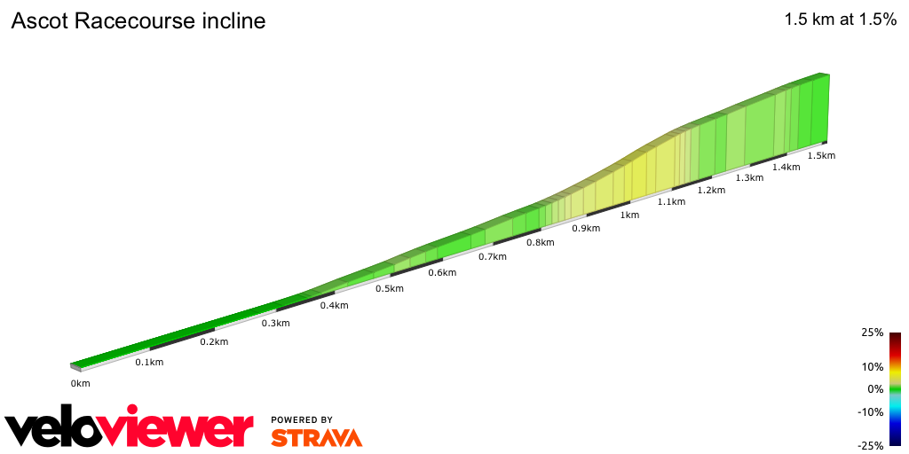 2D Elevation profile image for Ascot Racecourse incline