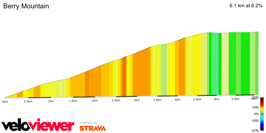 2D Elevation profile image for Berry Mountain