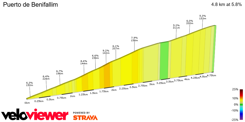 2D Elevation profile image for Puerto de Benifallim