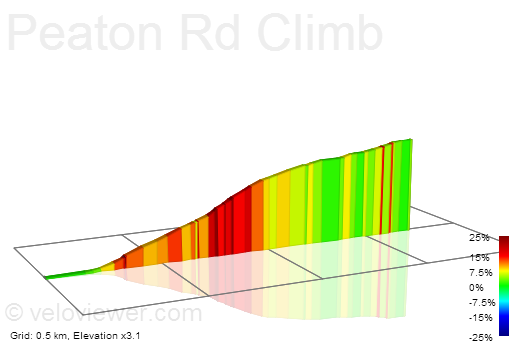2D Elevation profile image for Peaton Rd Climb