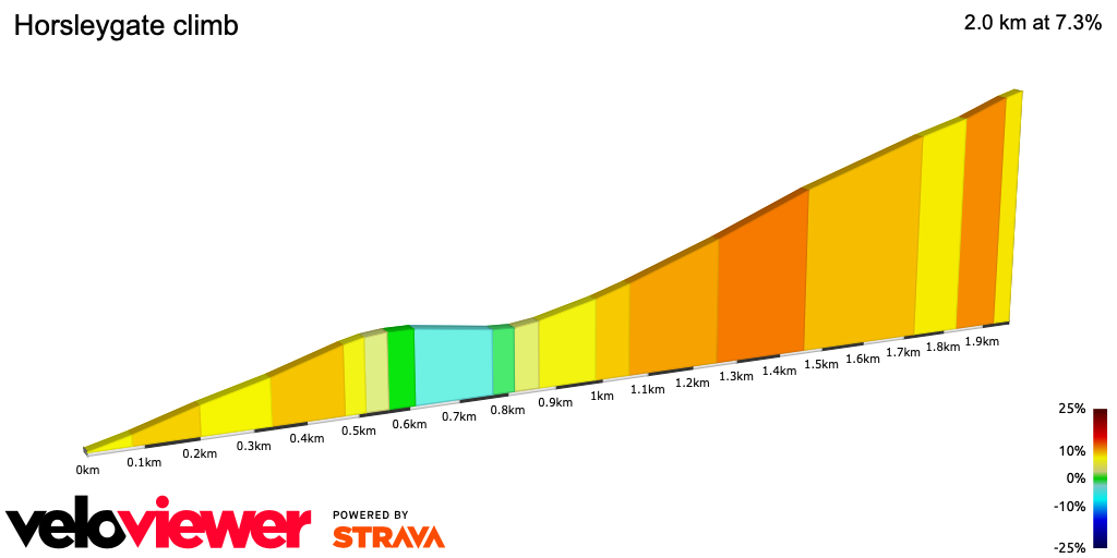 2D Elevation profile image for Horsleygate climb