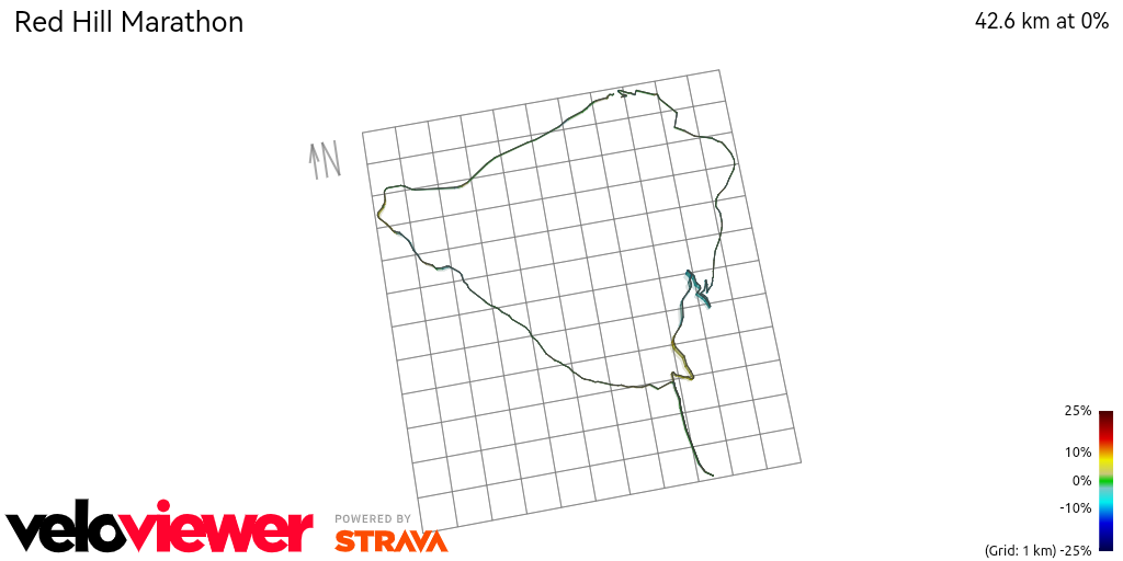 3D Elevation profile image for Red Hill Marathon