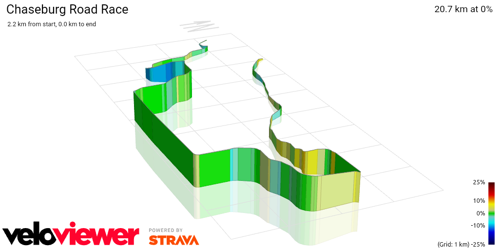 3D Elevation profile image for Chaseburg Road Race