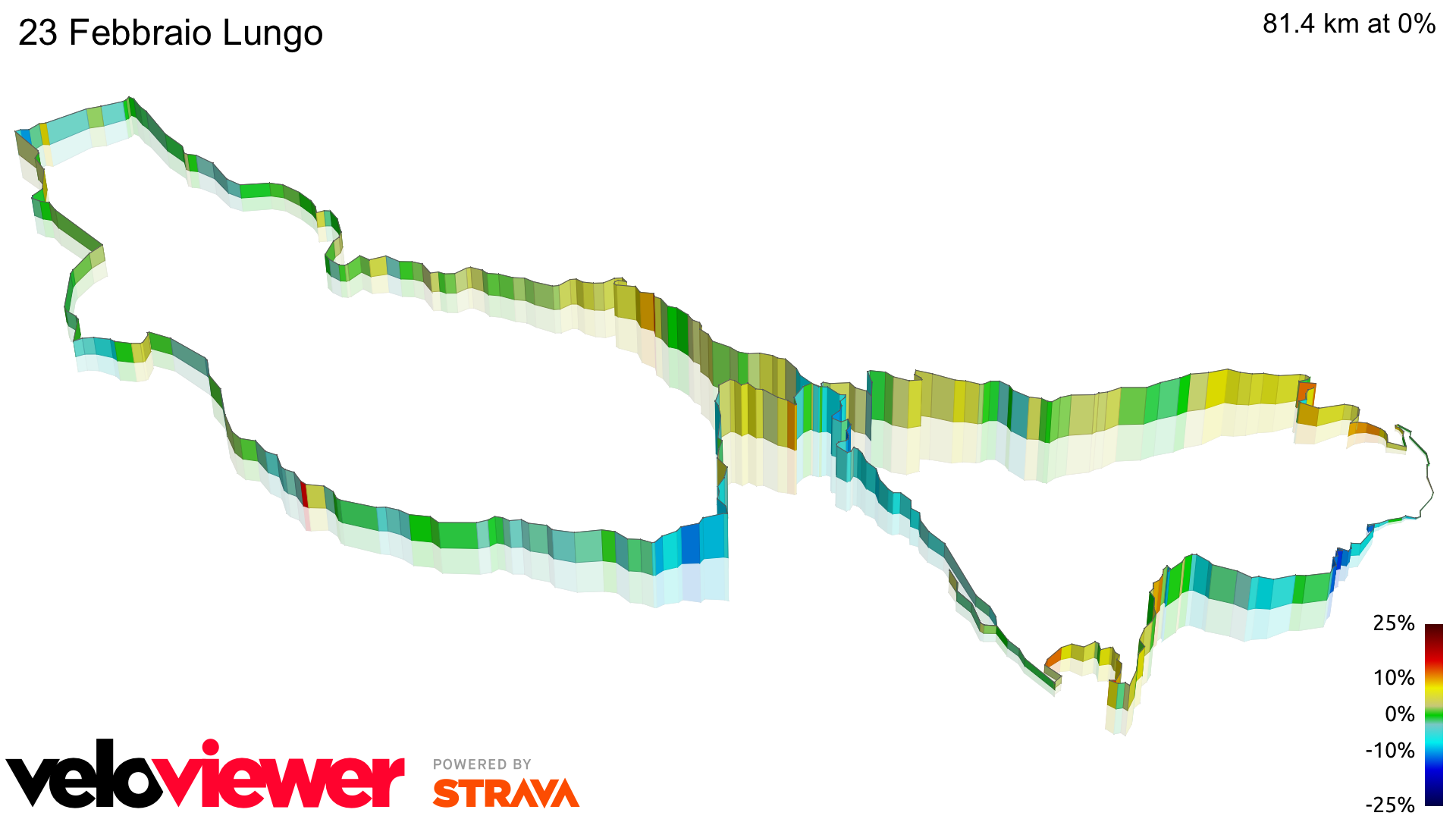 3D Elevation profile image for 23 Febbraio Lungo